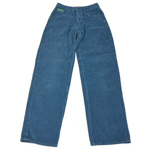 Empyre Teal-Blue Corduroy Wide Leg Trousers